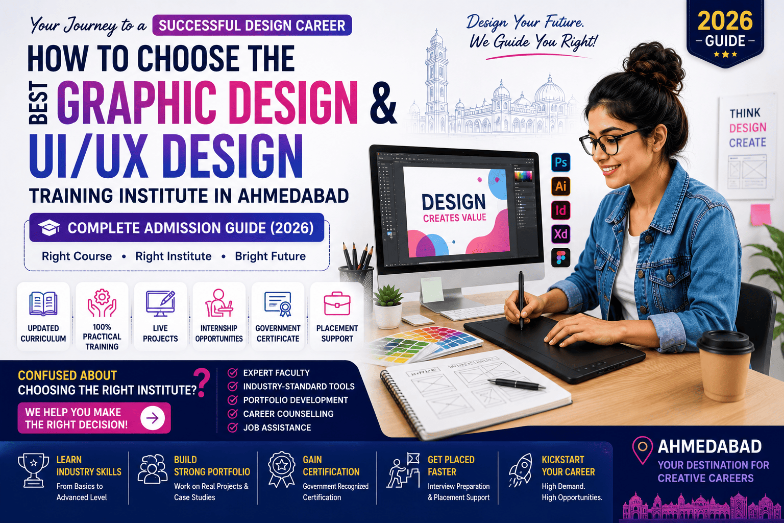 How to Choose the Best Graphic Design & UI/UX Design Training Institute in Ahmedabad: Complete Admission Guide (2026)