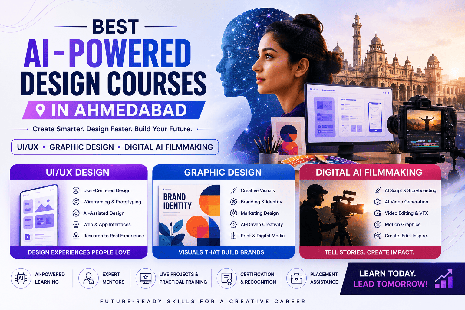 Best AI-Powered Design Courses in Ahmedabad (2026): UI/UX, Graphic Design & Digital AI Filmmaking Career Guide