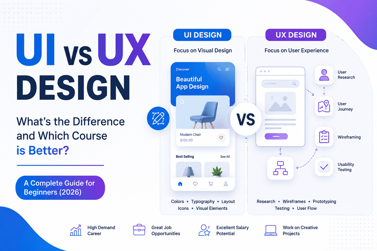 UI vs UX Design: What’s the Difference and Which Course is Better? (2026 Career Guide)